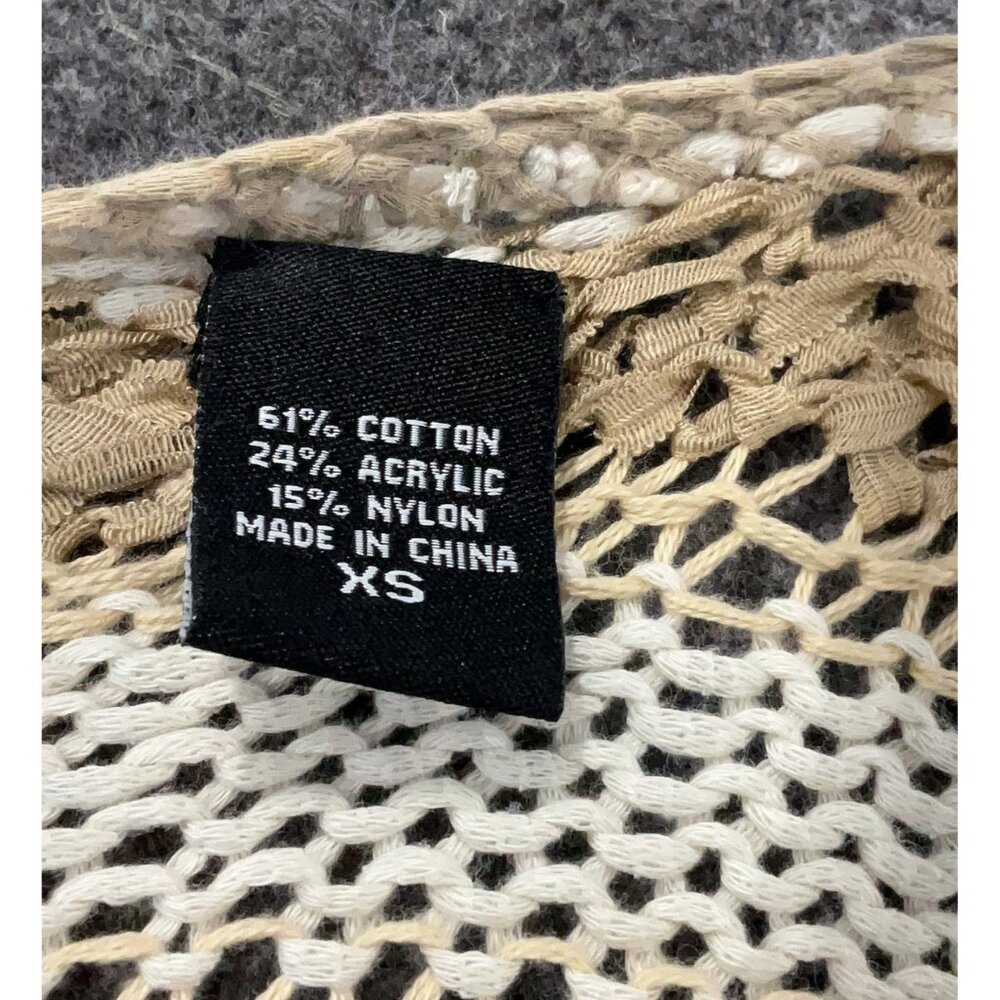 Vintage Y2K Victoria’s Secret Tan Coastal Grandmother Boho Crochet Knit Cardigan - Picture 16 of 16
